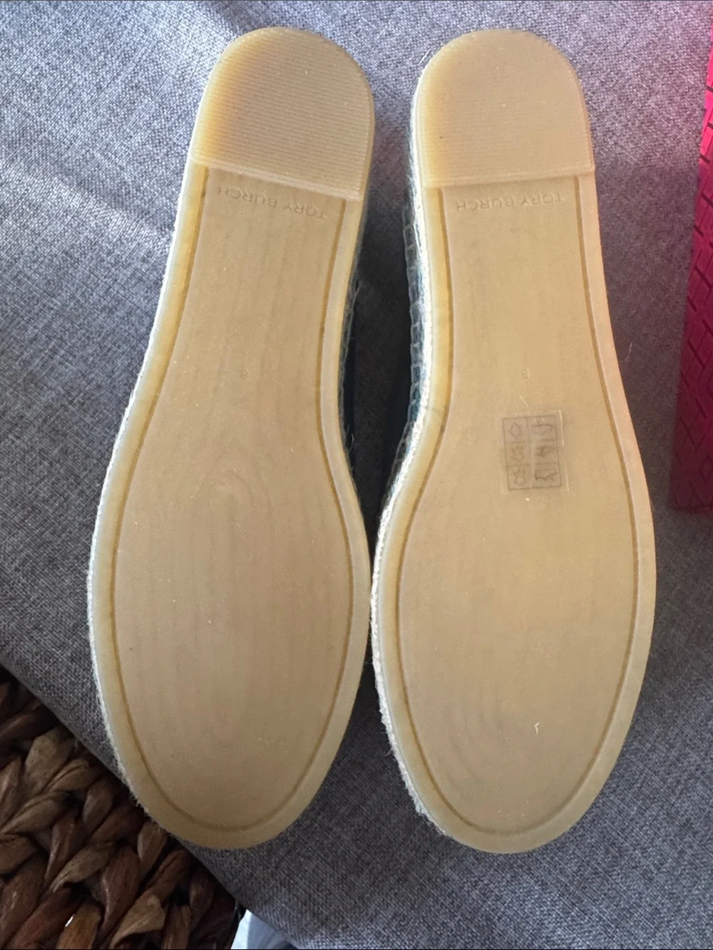 NWB Tory Burch Brisk Blue Ines Platform Leather Espadrille Goat Leather Sz 8